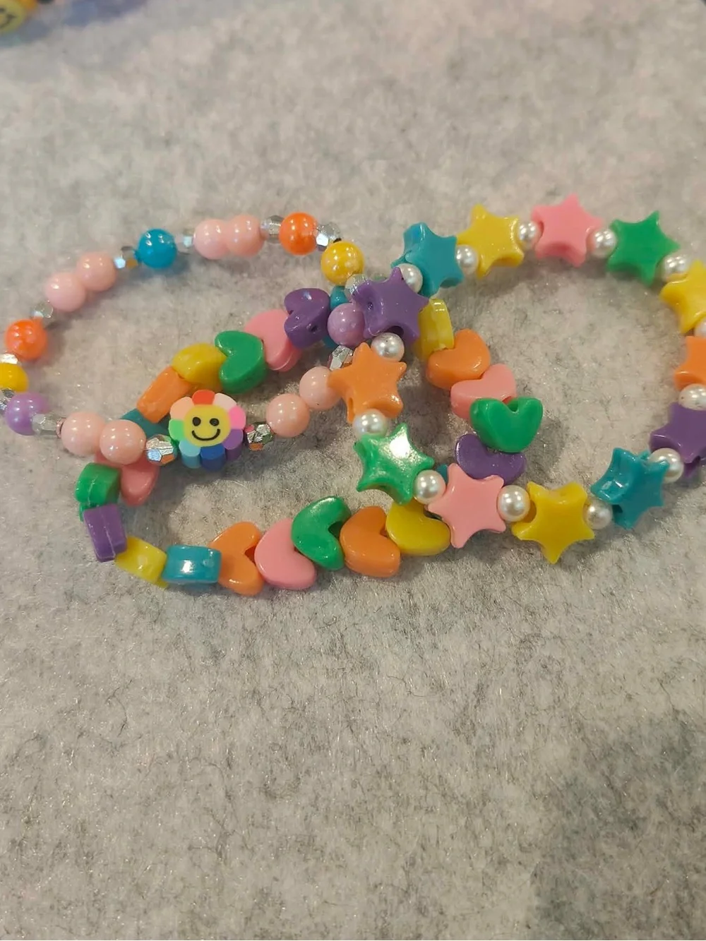 Colorful Kids Beaded Stretch Bracelet Set - Multicolor